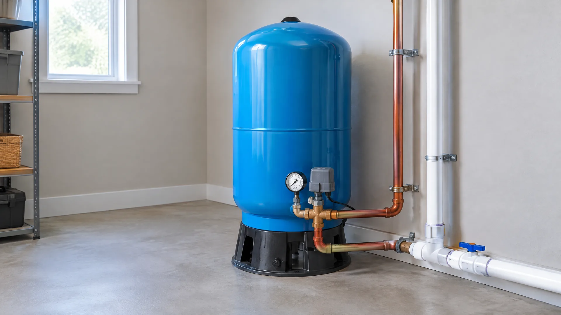 Illustrative household well pressure-tank equipment